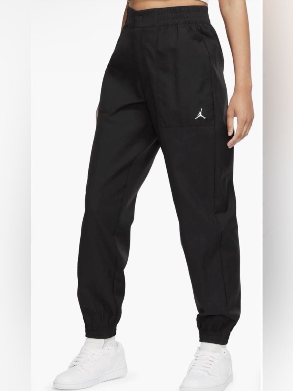 Jordan Black Women's Jogger Track Pants with White Jumpman